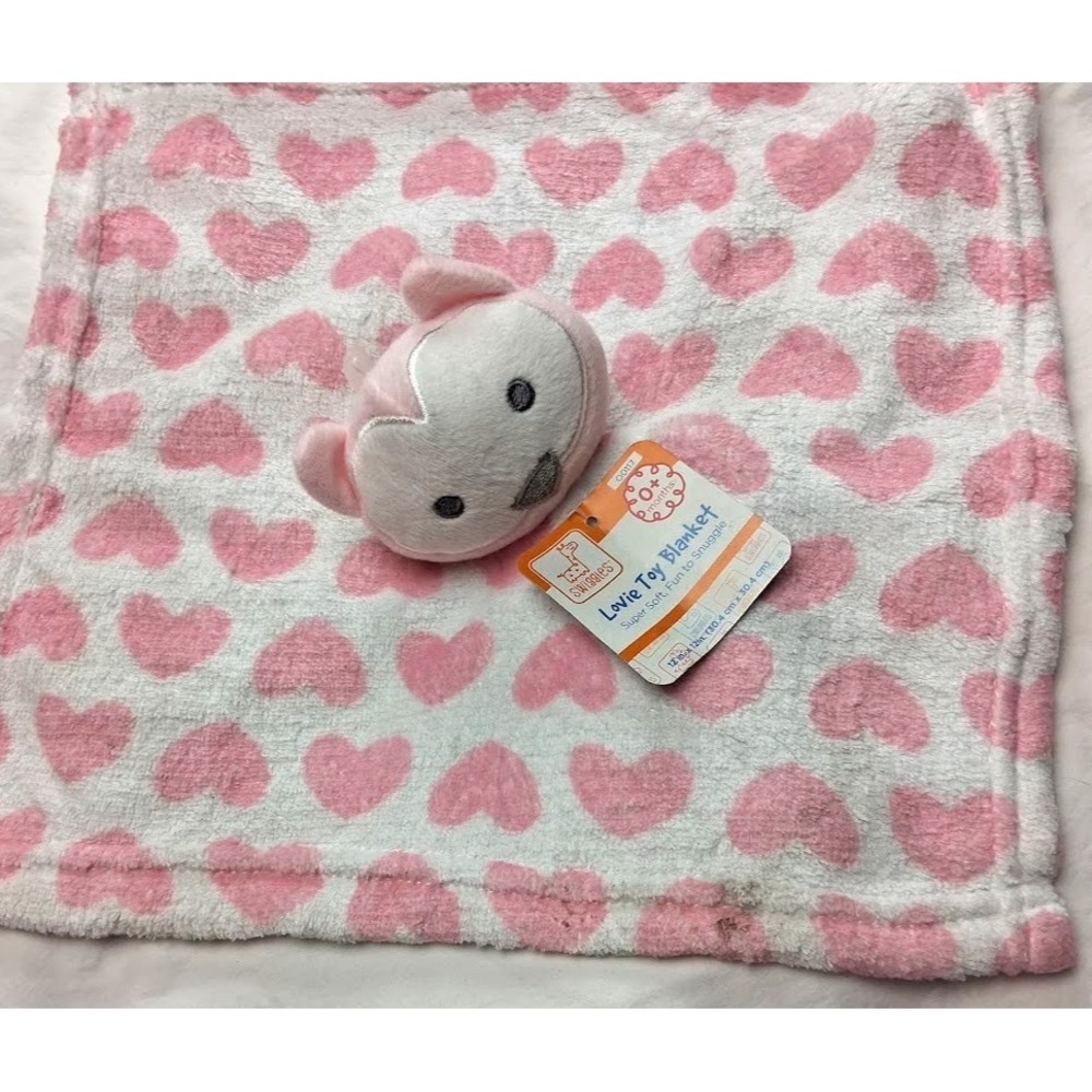 9pc Baby Girl Security Blanket Lovey Lot Pink Bunny Doll Flamingo Unicorn Satin - Picture 4 of 5